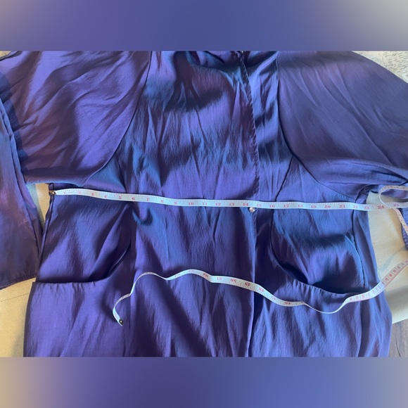 VTG Maralyce Ferree Purple Iridescent Hooded Maxi Windbreaker Coat M/L (XL) - Picture 8 of 13